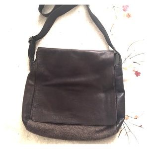 Lilith leather and wool messenger bag